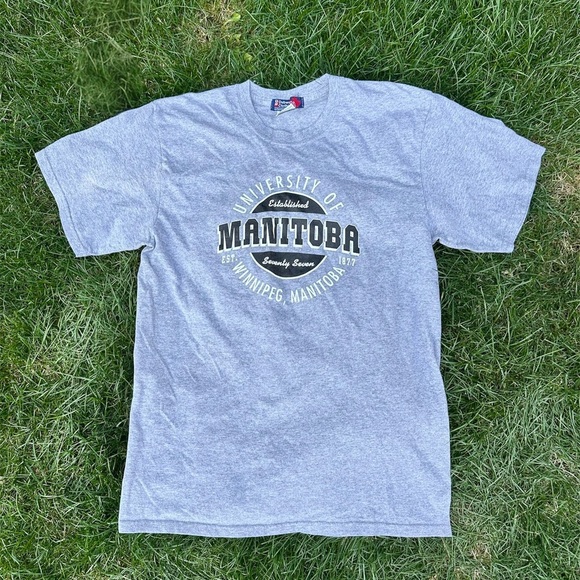 Grey & Black University of Manitoba Graphic Tee Shirt - Picture 1 of 1